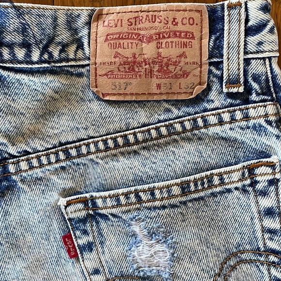 VINTAGE Levi’s Denim jean shorts american flag 🇺🇸 w31 517 jeans levi strauss - Picture 2 of 10